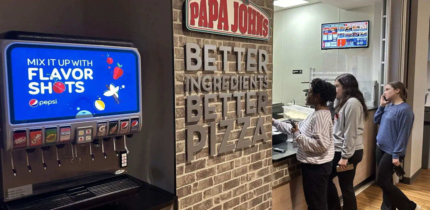 Exterior of Papa Johns at Cochran
