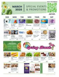 March Dining Calendar