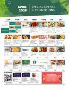 April 2025 Dining Calendar