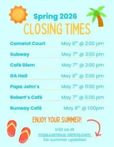 Summer Closing Hours