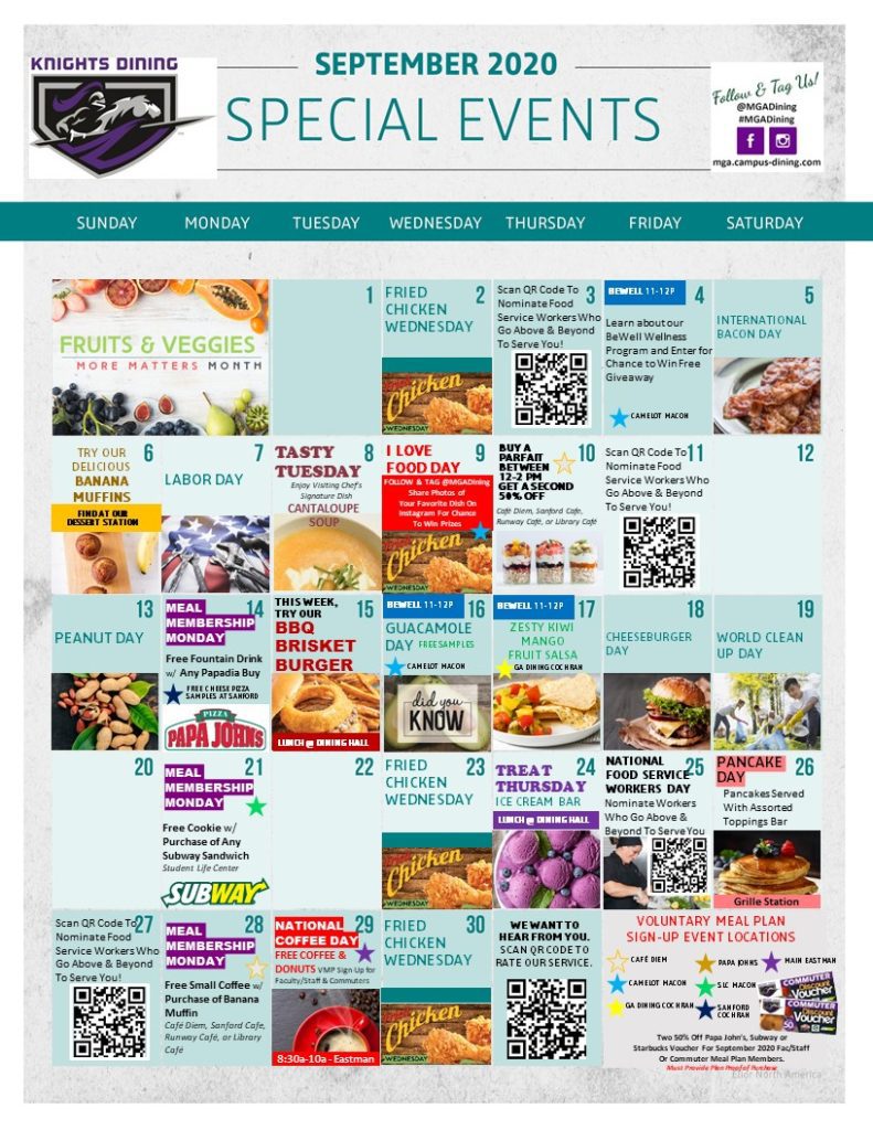 September Special Events Calendar